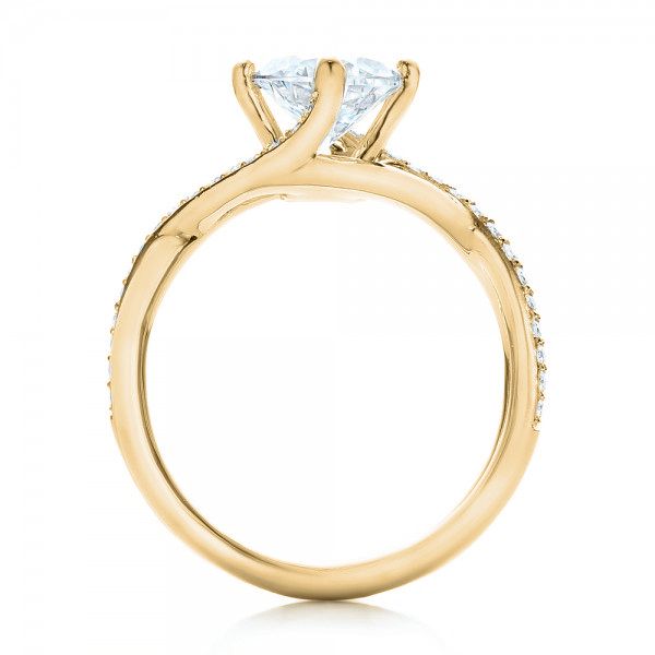 14k Yellow Gold 14k Yellow Gold Custom Split Shank Diamond Engagement Ring - Front View - 101751