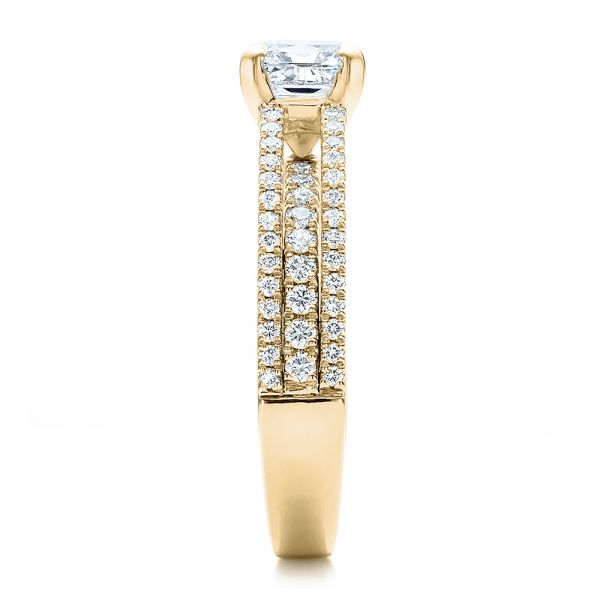 18k Yellow Gold 18k Yellow Gold Custom Split Shank Diamond Engagement Ring - Side View -  100774