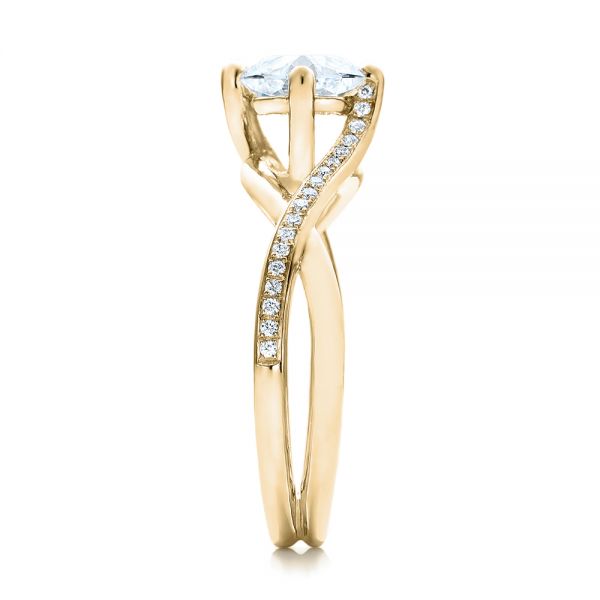 18k Yellow Gold 18k Yellow Gold Custom Split Shank Diamond Engagement Ring - Side View - 101239
