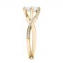 18k Yellow Gold 18k Yellow Gold Custom Split Shank Diamond Engagement Ring - Side View -  101239 - Thumbnail