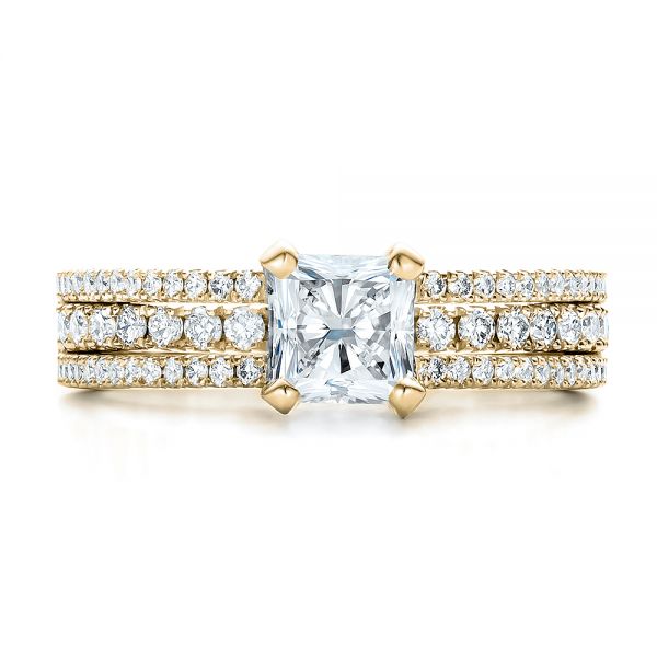 18k Yellow Gold 18k Yellow Gold Custom Split Shank Diamond Engagement Ring - Top View - 100774