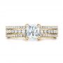 18k Yellow Gold 18k Yellow Gold Custom Split Shank Diamond Engagement Ring - Top View -  100774 - Thumbnail