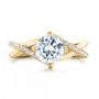 14k Yellow Gold 14k Yellow Gold Custom Split Shank Diamond Engagement Ring - Top View -  101751 - Thumbnail