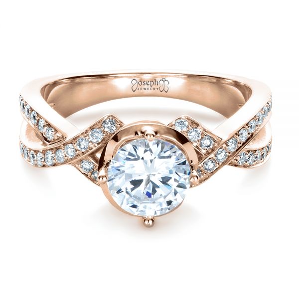 18k Rose Gold Custom Split Shank Diamond Engagment Ring #1293 - Seattle ...