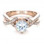 14k Rose Gold 14k Rose Gold Custom Split Shank Diamond Engagment Ring - Flat View -  1293 - Thumbnail