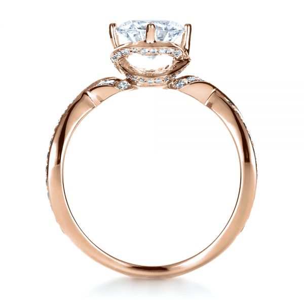 18k Rose Gold Custom Split Shank Diamond Engagment Ring #1293 - Seattle ...