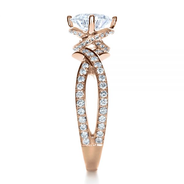 18k Rose Gold Custom Split Shank Diamond Engagment Ring #1293 - Seattle ...