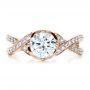 14k Rose Gold 14k Rose Gold Custom Split Shank Diamond Engagment Ring - Top View -  1293 - Thumbnail