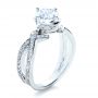 18k White Gold Custom Split Shank Diamond Engagment Ring - Three-Quarter View -  1293 - Thumbnail