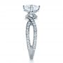 18k White Gold Custom Split Shank Diamond Engagment Ring - Side View -  1293 - Thumbnail