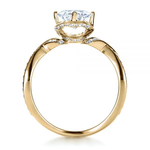 14k Yellow Gold 14k Yellow Gold Custom Split Shank Diamond Engagment Ring - Front View -  1293