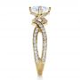 18k Yellow Gold 18k Yellow Gold Custom Split Shank Diamond Engagment Ring - Side View -  1293 - Thumbnail