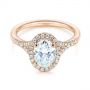 14k Rose Gold 14k Rose Gold Custom Split Shank Diamond Halo Engagement Ring - Flat View -  105862 - Thumbnail