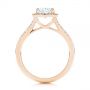 14k Rose Gold 14k Rose Gold Custom Split Shank Diamond Halo Engagement Ring - Front View -  105862 - Thumbnail