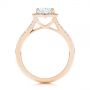 18k Rose Gold 18k Rose Gold Custom Split Shank Diamond Halo Engagement Ring - Front View -  105862 - Thumbnail