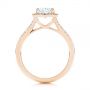 18k Rose Gold 18k Rose Gold Custom Split Shank Diamond Halo Engagement Ring - Front View -  105862 - Thumbnail