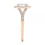 18k Rose Gold 18k Rose Gold Custom Split Shank Diamond Halo Engagement Ring - Side View -  105862 - Thumbnail