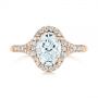 14k Rose Gold 14k Rose Gold Custom Split Shank Diamond Halo Engagement Ring - Top View -  105862 - Thumbnail