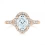 18k Rose Gold 18k Rose Gold Custom Split Shank Diamond Halo Engagement Ring - Top View -  105862 - Thumbnail