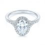  Platinum Platinum Custom Split Shank Diamond Halo Engagement Ring - Flat View -  105862 - Thumbnail