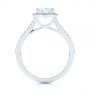 18k White Gold 18k White Gold Custom Split Shank Diamond Halo Engagement Ring - Front View -  105862 - Thumbnail