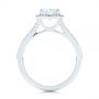 14k White Gold Custom Split Shank Diamond Halo Engagement Ring - Front View -  105862 - Thumbnail