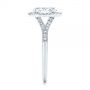 14k White Gold Custom Split Shank Diamond Halo Engagement Ring - Side View -  105862 - Thumbnail