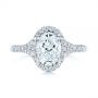  Platinum Platinum Custom Split Shank Diamond Halo Engagement Ring - Top View -  105862 - Thumbnail