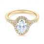 14k Yellow Gold 14k Yellow Gold Custom Split Shank Diamond Halo Engagement Ring - Flat View -  105862 - Thumbnail