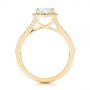 18k Yellow Gold 18k Yellow Gold Custom Split Shank Diamond Halo Engagement Ring - Front View -  105862 - Thumbnail