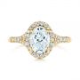 14k Yellow Gold 14k Yellow Gold Custom Split Shank Diamond Halo Engagement Ring - Top View -  105862 - Thumbnail
