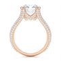 18k Rose Gold 18k Rose Gold Custom Split Shank Diamond Pave Engagement Ring - Front View -  107242 - Thumbnail