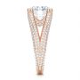 14k Rose Gold 14k Rose Gold Custom Split Shank Diamond Pave Engagement Ring - Side View -  107242 - Thumbnail