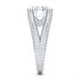  Platinum Custom Split Shank Diamond Pave Engagement Ring - Side View -  107242 - Thumbnail