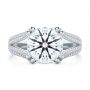  Platinum Custom Split Shank Diamond Pave Engagement Ring - Top View -  107242 - Thumbnail
