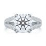 18k White Gold 18k White Gold Custom Split Shank Diamond Pave Engagement Ring - Top View -  107242 - Thumbnail