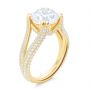 18k Yellow Gold 18k Yellow Gold Custom Split Shank Diamond Pave Engagement Ring - Three-Quarter View -  107242 - Thumbnail
