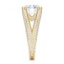 14k Yellow Gold 14k Yellow Gold Custom Split Shank Diamond Pave Engagement Ring - Side View -  107242 - Thumbnail