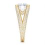 14k Yellow Gold 14k Yellow Gold Custom Split Shank Diamond Pave Engagement Ring - Side View -  107242 - Thumbnail