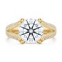 18k Yellow Gold 18k Yellow Gold Custom Split Shank Diamond Pave Engagement Ring - Top View -  107242 - Thumbnail