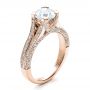 18k Rose Gold 18k Rose Gold Custom Split Shank Engagement Ring - Three-Quarter View -  1440 - Thumbnail