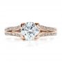 14k Rose Gold 14k Rose Gold Custom Split Shank Engagement Ring - Top View -  1440 - Thumbnail