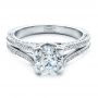  Platinum Custom Split Shank Engagement Ring - Flat View -  1440 - Thumbnail