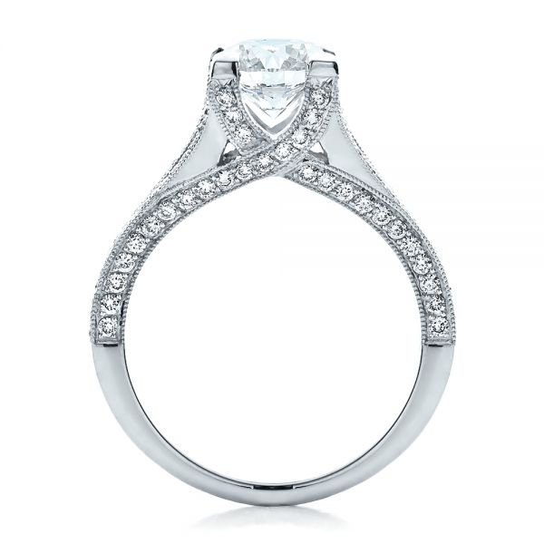  Platinum Custom Split Shank Engagement Ring - Front View -  1440