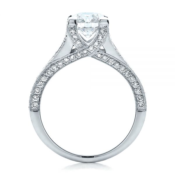 Platinum Custom Split Shank Engagement Ring - Front View - 1440