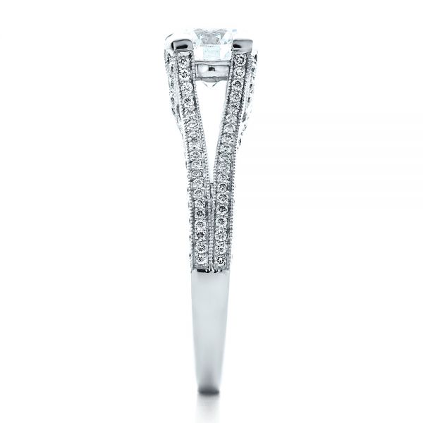 Platinum Custom Split Shank Engagement Ring - Side View - 1440