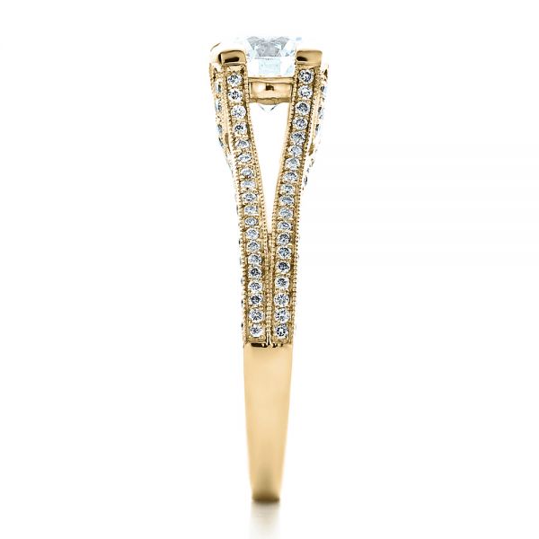 14k Yellow Gold 14k Yellow Gold Custom Split Shank Engagement Ring - Side View - 1440