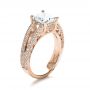 18k Rose Gold 18k Rose Gold Custom Split Shank Princess Cut Engagement Ring - Three-Quarter View -  1132 - Thumbnail