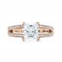14k Rose Gold 14k Rose Gold Custom Split Shank Princess Cut Engagement Ring - Top View -  1132 - Thumbnail
