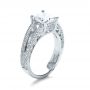 18k White Gold 18k White Gold Custom Split Shank Princess Cut Engagement Ring - Three-Quarter View -  1132 - Thumbnail